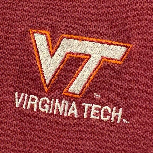 Virginia Tech Maroon Polo Shirt Size Medium - Picture 3 of 4
